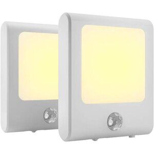 Plug in Motion Sensor Lights with Adjustable Brightness,Warm White Motion